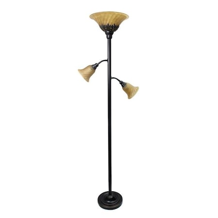 All The Rages All The Rages LF2002-RBZ 3 Light Floor Lamp with Scalloped Glass Shades - Restoration Bronze LF2002-RBZ